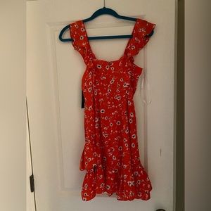 Lulu’s Red Floral Dress. With tags. Size XS